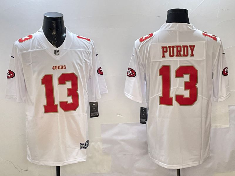 Men San Francisco 49ers #13 Purdy White gold Fashion 2025 Nike Limited NFL Jersey style 1->san francisco 49ers->NFL Jersey